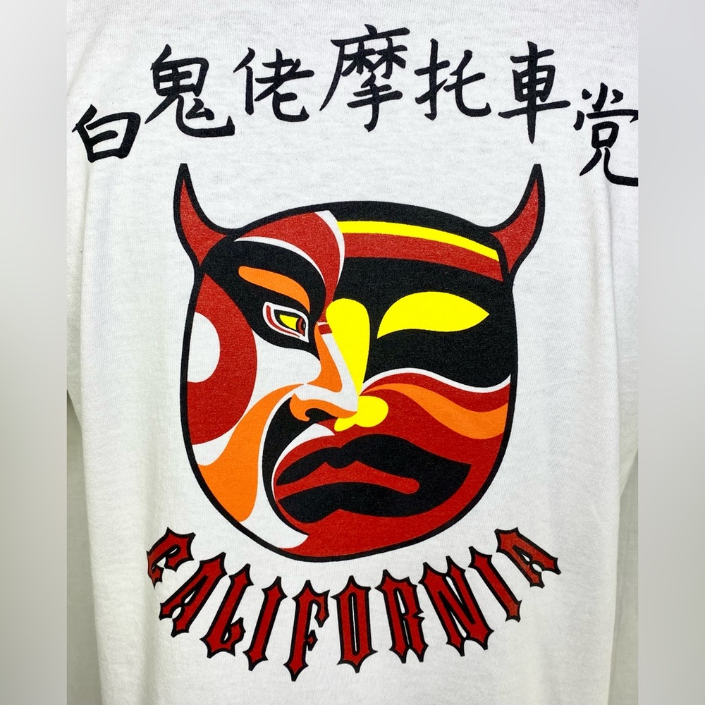 White Ghost Motorcycle Club California Shirt White Size Large Vintage